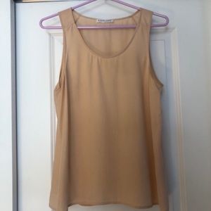 Everlane 100 percent silk tank in blush